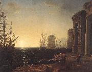 Harbour Scene at Sunset fg Claude Lorrain